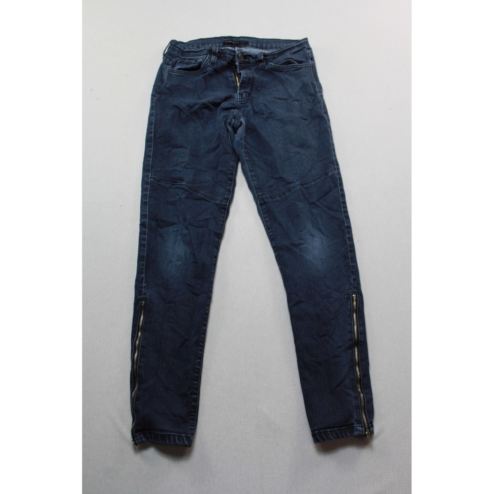 Flying Monkey Skinny Jeans Women Size 28 Dark Blue Ankle Zip Biker Denim